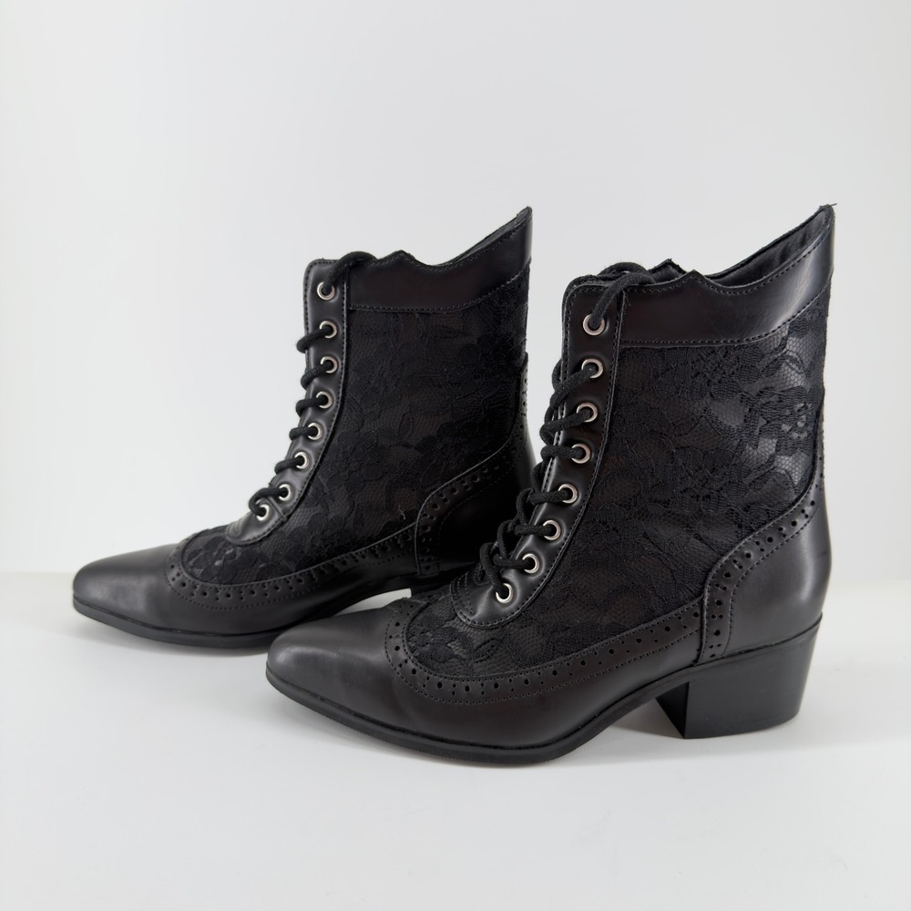 tuk Black Victorian Anarchic Pointed Boot - Picture 4 of 8